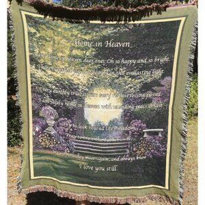 Home in Heaven Memorial Blanket Tapestry Throw 60x54 Grieving Death of Loved One